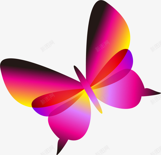 梦幻多彩蝴蝶png免抠素材_新图网 https://ixintu.com 唯美 多彩 梦幻 渐变 绚烂 翅膀 蝴蝶 飞翔