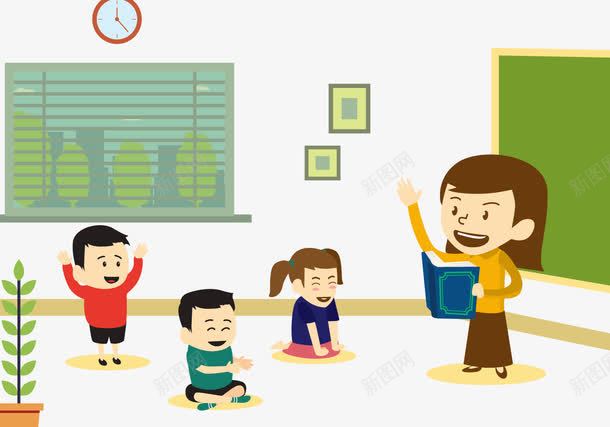 给幼儿园小朋友讲故事的老师png免抠素材_新图网 https://ixintu.com 上课 去上学 小学生 小朋友 幼儿园 教师 教育行业 讲故事