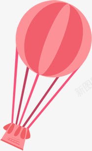 手绘卡通红色的热气球造型png免抠素材_新图网 https://ixintu.com 卡通 热气球 红色 设计 造型