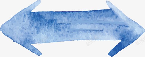 蓝色水彩双箭头图标png_新图网 https://ixintu.com 双向箭头 往返箭头 来回箭头 水彩 箭头图标 蓝色