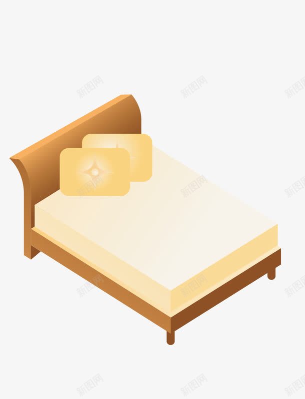 家居大床png免抠素材_新图网 https://ixintu.com ai 卡通 家具 床 被子