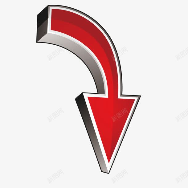 直降箭头渐变立体矢量图ai免抠素材_新图网 https://ixintu.com 渐变 直降 直降箭头 立体 箭头 箭头矢量 矢量图