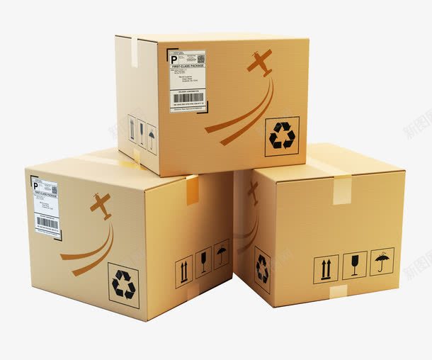 立体箱子png免抠素材_新图网 https://ixintu.com 包装 快递 物流 箱子