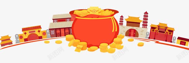 海报装饰红包聚宝盆png免抠素材_新图网 https://ixintu.com 海报 红包 聚宝盆 聚宝盆图 装饰