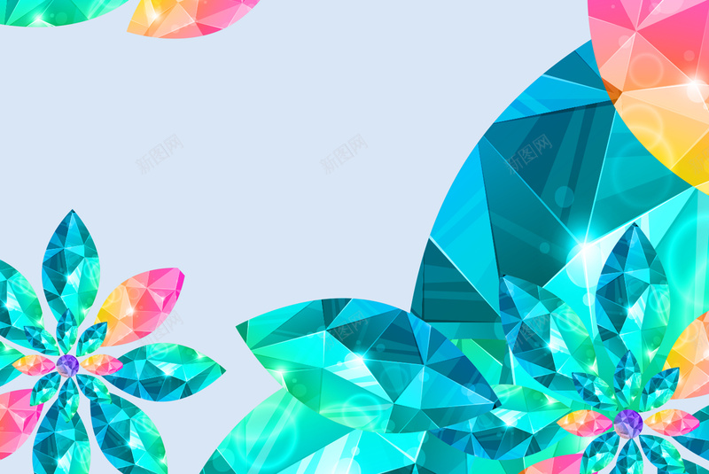 彩色钻石背景图矢量图ai设计背景_新图网 https://ixintu.com 几何 夏季 彩绘多彩方格背景 纹理 绿色 质感 钻石 钻石花 矢量图