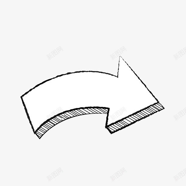 卡通简约黑白插画小清新箭头png免抠素材_新图网 https://ixintu.com 小清新插画 广告设计 扁平化简约黑白样式 极简黑白图样 简笔画装饰 箭头 黑白简约插画