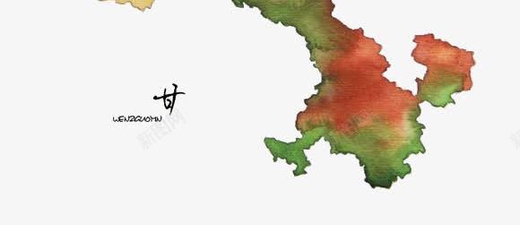 水彩广东甘肃地图png免抠素材_新图网 https://ixintu.com 中国 地图 广东 水彩 甘肃 省份