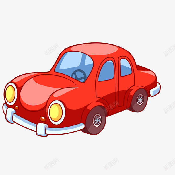 卡通红色小汽车矢量图ai免抠素材_新图网 https://ixintu.com Q版汽车 交通工具 卡通 小汽车 矢量图 红色 车辆设计