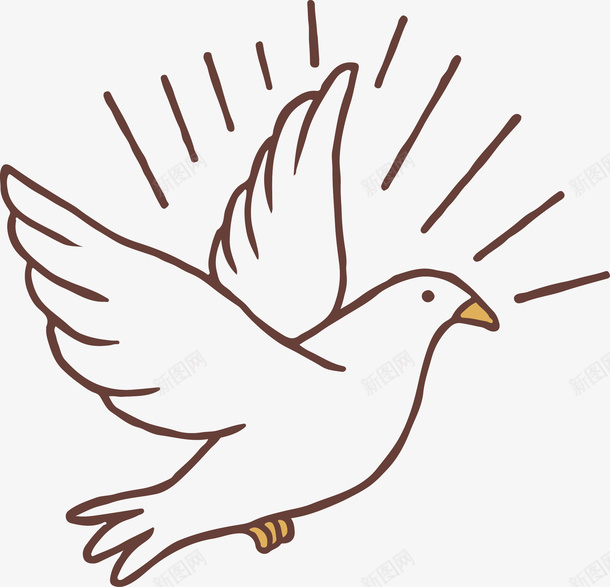 卡通简约白色和平鸽装饰广告png免抠素材_新图网 https://ixintu.com 动物 卡通动物 和平鸽 海报设计 简笔画动物 飞翔的和平鸽 鸽子 鸽子简笔画