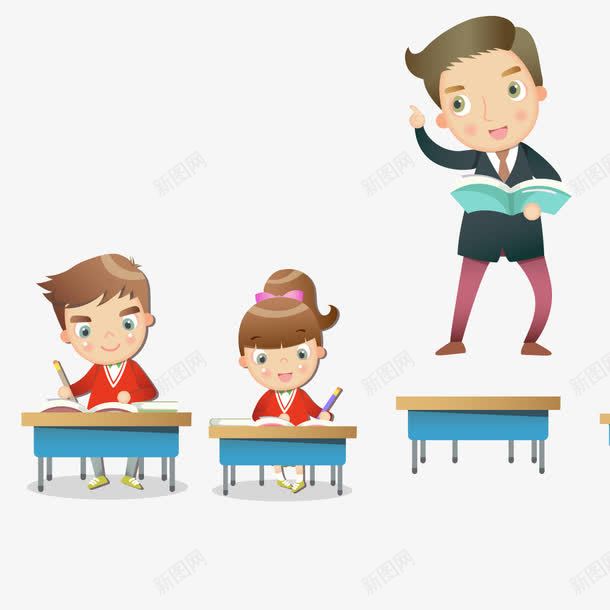 教师节卡通人物png免抠素材_新图网 https://ixintu.com 上课 书写 卡通人物 学生 教师 教师节 知识 认真