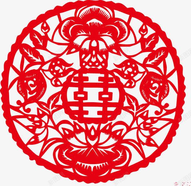 圆形红色喜字帖png免抠素材_新图网 https://ixintu.com 剪纸 双喜 喜字贴 囍 囍底纹 大红喜字 婚庆 底纹 窗花帖 红色