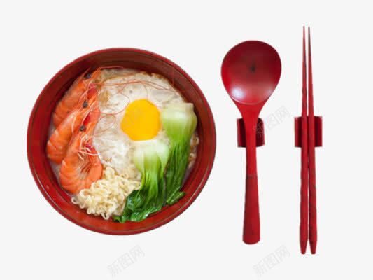 海鲜面png免抠素材_新图网 https://ixintu.com 勺子 筷子 美食 面食 鱼虾面