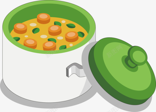 健康美食煲汤中国传统煲汤美食矢图标图标