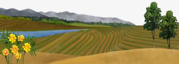 春天写意郊外风景png免抠素材_新图网 https://ixintu.com PSD格式 免费PNG 春天 绘画写意 背景 背景素材 装饰 装饰素材 郊外景色