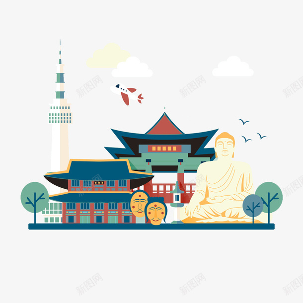 韩国旅游景点地标元素图标png_新图网 https://ixintu.com 韩国 韩国元素 韩国旅游 韩国景点