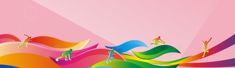 运动会展板背景模板大全jpg设计背景_新图网 https://ixintu.com 人物剪影 剪影 广告设计 开心 彩色背景 橙色 渐变色 粉色 色块