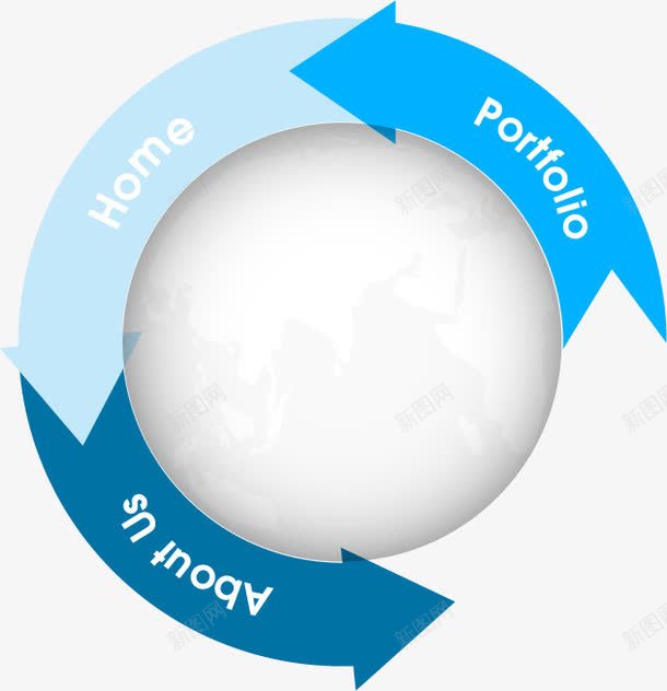 蓝色PPT元素png免抠素材_新图网 https://ixintu.com 3D信息图表 PPT信息图表 PPT图表 信息图表 信息标签 信息选项 数据分析 演示图形 环形图表 箭头