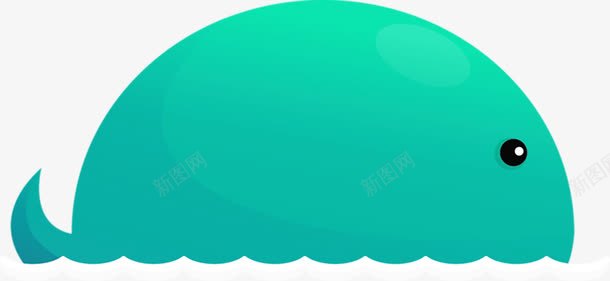 绿色卡通小海豚png免抠素材_新图网 https://ixintu.com 动物 卡通 海洋 装饰