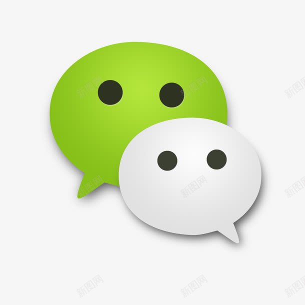 手绘卡通绿色微信图标png_新图网 https://ixintu.com 卡通 图标 绿色