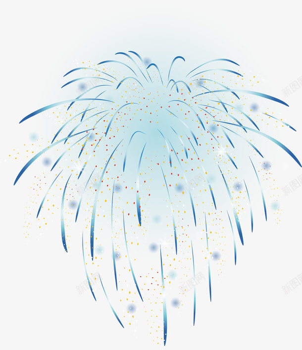 蓝色发光烟花矢量图eps免抠素材_新图网 https://ixintu.com 灿烂的烟花 烟花 烟花特效 生日礼花 矢量png 矢量图 美丽的烟火 节日庆祝 节日礼花
