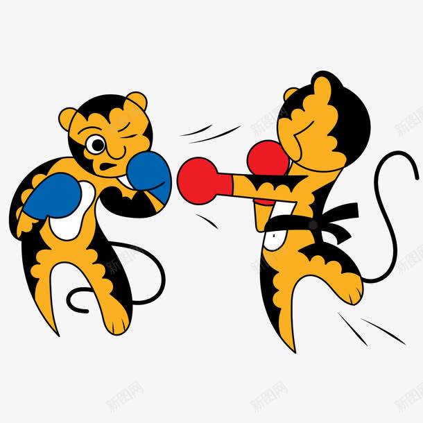 拳击PK的老虎png免抠素材_新图网 https://ixintu.com 决斗 对抗 战斗 打拳 抗击 拳击 搏斗 格斗 格斗游戏 武士 老虎