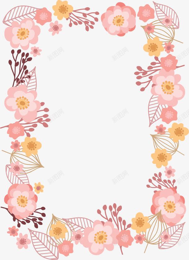 浪漫淡粉色花朵边框png免抠素材_新图网 https://ixintu.com 春天 春天花藤 浪漫花朵 淡粉色 淡粉花朵 矢量png