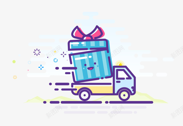 MBE风格图标矢量图ai_新图网 https://ixintu.com MBE风格图标 卡通 卡通小车 卡通手绘 图标 湖蓝 礼物 礼物矢量图 蓝色 车上的礼物 矢量图