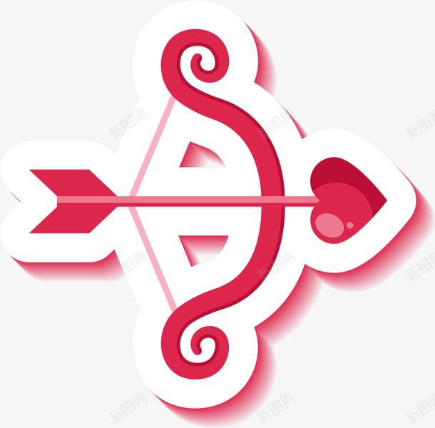 粉色卡通弓箭武器png免抠素材_新图网 https://ixintu.com 卡通弓 卡通弓箭 弓箭 手绘弓箭 武器 武器库 箭头 粉色弓箭