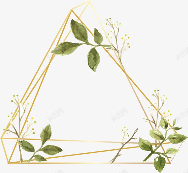 夏天树叶三角边框矢量图ai免抠素材_新图网 https://ixintu.com 三角形 三角线条 三角边框 夏天树叶 树叶 矢量png 矢量图