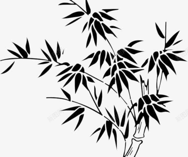 几束竹页png免抠素材_新图网 https://ixintu.com 剪影 竹叶 竹子 花纹