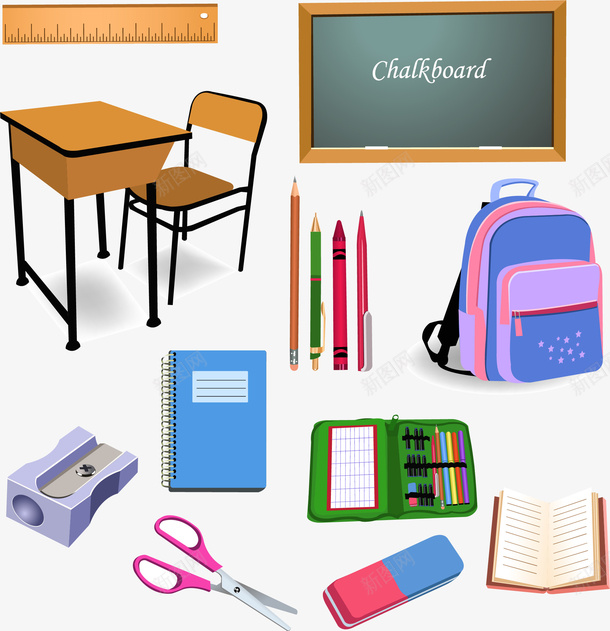 黑板png免抠素材_新图网 https://ixintu.com 回到学校 学习 学习用品 小学生用品 开学啦 文具
