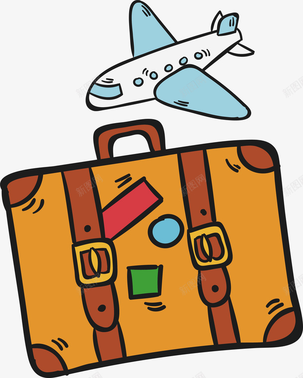 飞机手提箱旅游出行元素图标矢量图ai_新图网 https://ixintu.com 全球旅行 图标 图标矢量 小图标 手提箱 放大镜 旅游 旅行箱 机票 水彩 涂鸦 飞机 飞机手提箱旅游出行元素图标矢量素材免费下载 矢量图