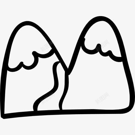山手绘景观图标png_新图网 https://ixintu.com 两 山 山水 手绘 手绘的山 景观 自然