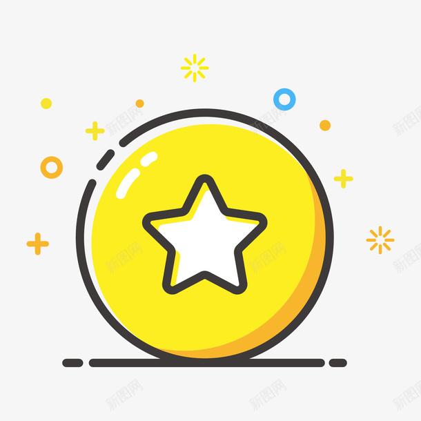 彩色手绘圆弧收藏卡通图标矢量图eps_新图网 https://ixintu.com 五角星 光泽 卡通图标 弧度 弯曲 彩色 扁平化 手绘 矢量图