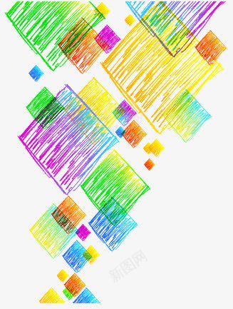 彩色铅笔笔触图案png免抠素材_新图网 https://ixintu.com 五颜六色 彩色铅笔 方形 潮流图案 矢量潮流 笔触 线条