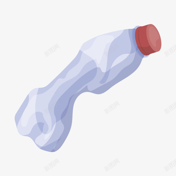 蓝色喝光了的可乐瓶手绘png免抠素材_新图网 https://ixintu.com 保存 包装 塑料瓶罐 容器 密封 封存 手绘 扭曲 瓶子 空的 罐子 褶皱