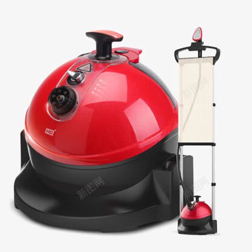 强力蒸汽挂烫机png免抠素材_新图网 https://ixintu.com 产品实物 家居用品 挂烫机 红黑色
