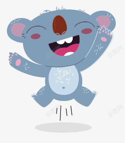 可爱卡通考拉大跳png免抠素材_新图网 https://ixintu.com 创意插画设计 卡通贺卡封面 手绘插画