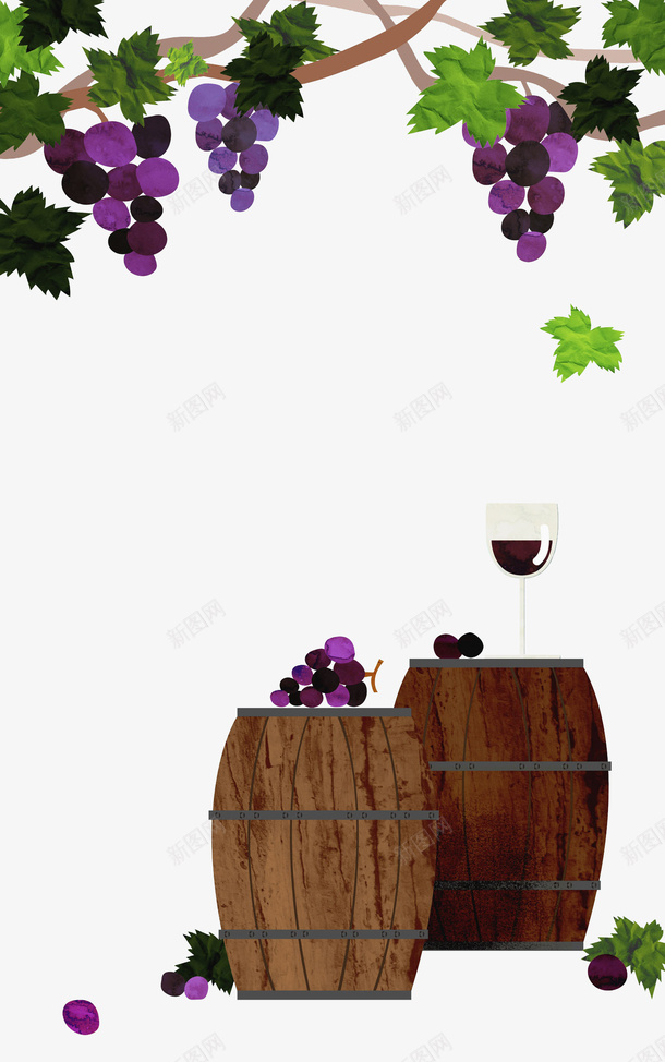 简洁卡通美食手绘葡萄园图png免抠素材_新图网 https://ixintu.com 卡通提子 庄园 手绘葡萄园 植物 葡萄 葡萄叶 葡萄架 葡萄藤