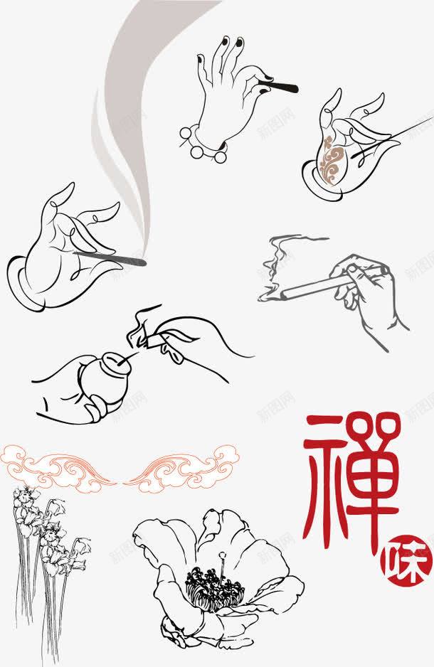 艾灸养生图标矢量图ai_新图网 https://ixintu.com 保健 养生 手势 手绘 矢量图 禅 艾灸 艾灸宣传