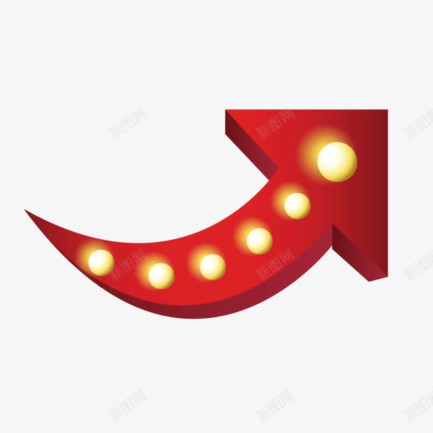 红色箭头png免抠素材_新图网 https://ixintu.com 上升 上涨 分析 立体 箭头 红色 跑马灯 黄色