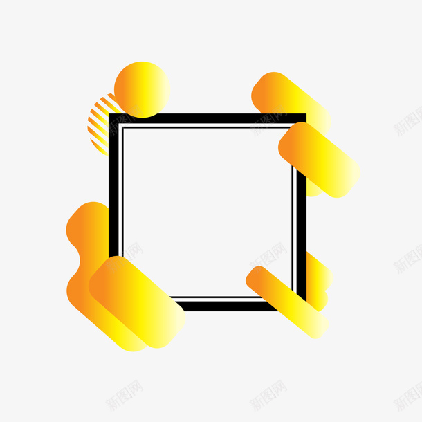 黄色流体渐变装饰边框矢量图eps免抠素材_新图网 https://ixintu.com PNG装饰 卡通 装饰 装饰PNG 边框 边框装饰 黄色渐变 矢量图