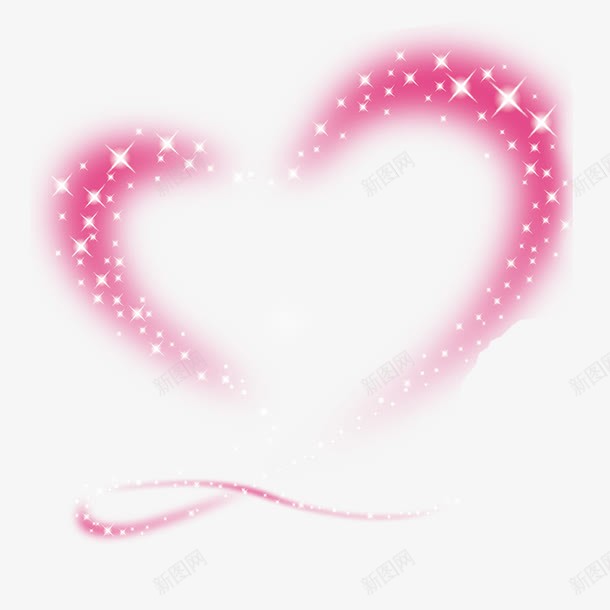 粉红色闪光心形线框透明png免抠素材_新图网 https://ixintu.com 七彩 光彩 光线框 唯美 彩虹 心形 炫彩 粉红色