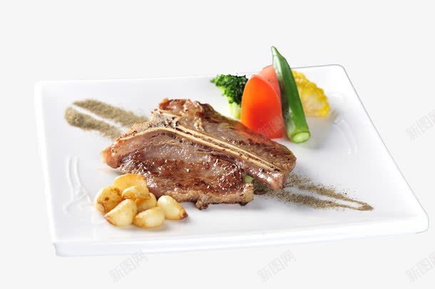 T骨牛排png免抠素材_新图网 https://ixintu.com 台式t骨牛排T骨 牛排摄影 牛排西餐 美食摄影 西餐美食 餐饮美食