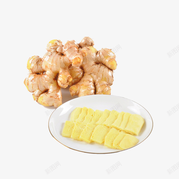 一碟新鲜的嫩姜广告png免抠素材_新图网 https://ixintu.com 姜枣茶 姜茶促销 姜茶展板 姜茶展架 姜茶文化 平面设计 生姜茶