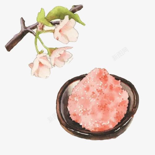 樱花饭手绘画片png免抠素材_新图网 https://ixintu.com 手绘美食 樱花花瓣 樱花饭 粉红色