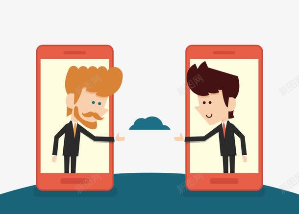 网络云分享png免抠素材_新图网 https://ixintu.com 云端 交换 扁平化 手机 矢量素材 网络云分享