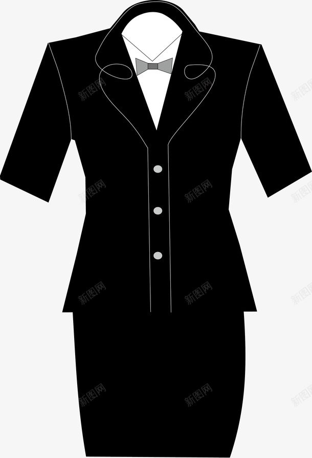 黑色短袖创意矢量图ai免抠素材_新图网 https://ixintu.com 女人服装图 女性 女性服装 女性职业服装 女性职业装 服装 白领服装 矢量服装 职业装 西服 西装 矢量图