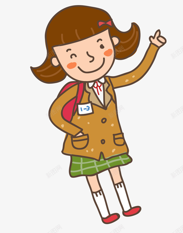 开学季卡通一年级新生小女孩png免抠素材_新图网 https://ixintu.com 一年级 一年级新生 卡通女孩 卡通女生 卡通小学生 卡通新生 开学啦 开学季 背书包的女孩 背书包的女生