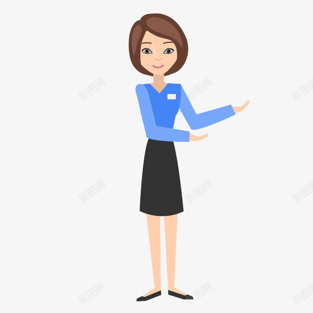 卡通女性销售员人物png免抠素材_新图网 https://ixintu.com 人物 人物效果图 卡通人物 女人 女性 销售员